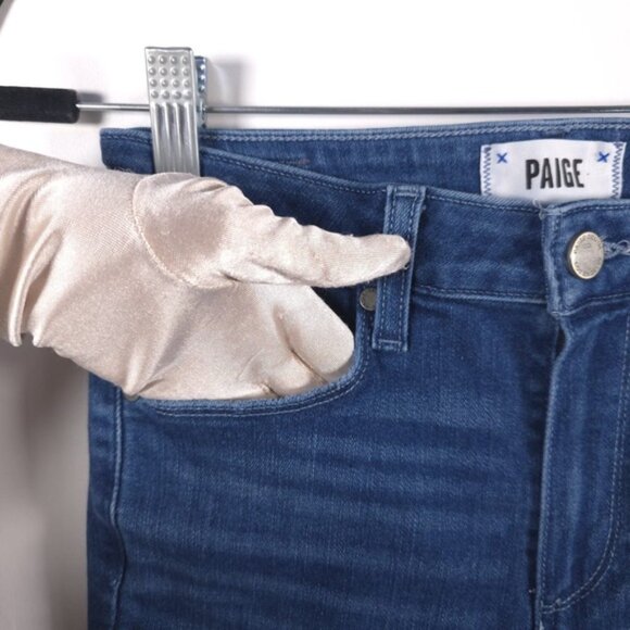 PAIGE‎ HOXTON SLIM Distressed Raw Hem Jeans Stretch Size 25 - Picture 3 of 13